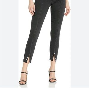PAIGE Black Skinny Jeans with Stud Accents